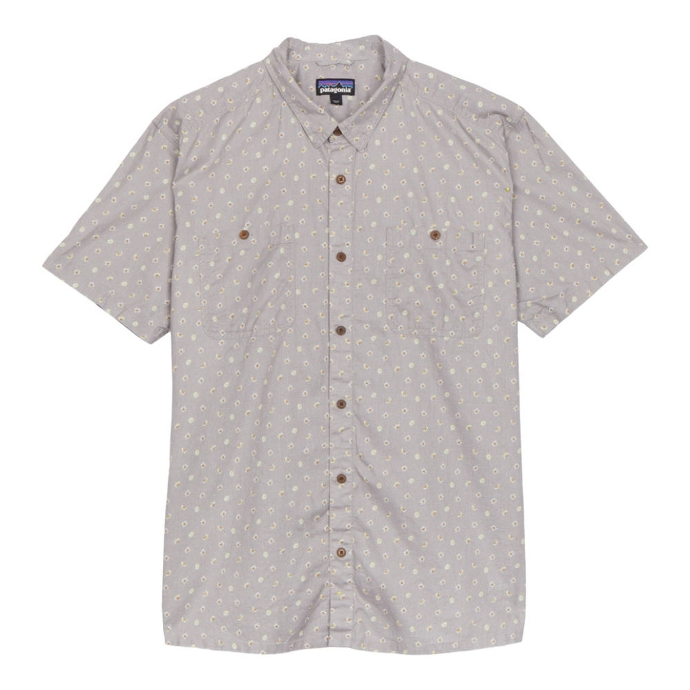 Patagonia Men's Large Gray Floral Print Hemp Blend Shirt